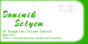 dominik selyem business card